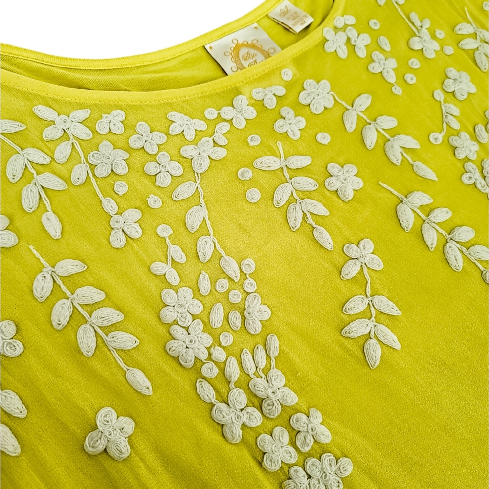 Anthro Rio Rao Embroidered Top